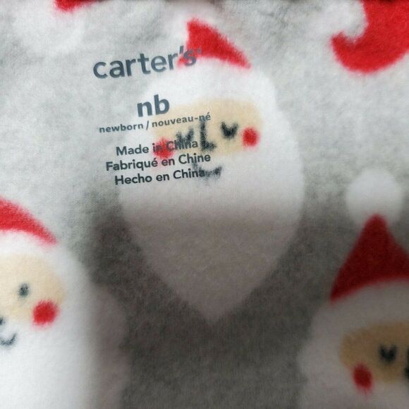 Carters Santa Christmas Newborn Baby Footed Pajamas NWT - Picture 7 of 8